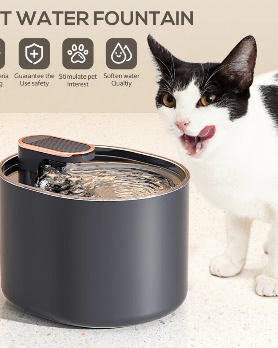 Bebedero de agua Automática para mascotas (gatos y perros)