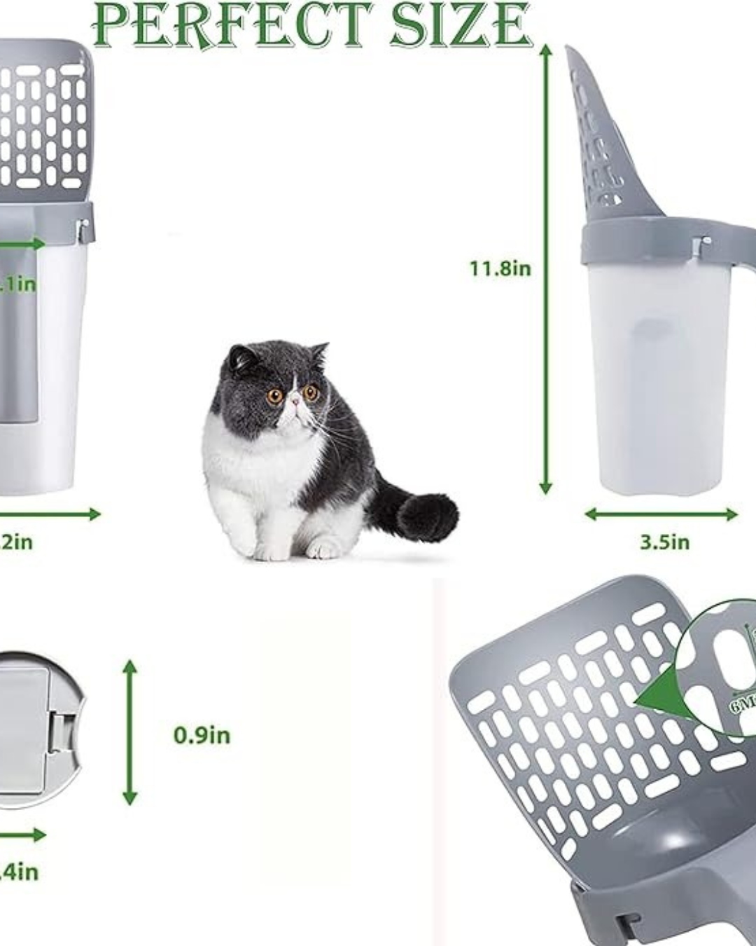 PALA RECOGEDORA DE ARENA PARA GATOS 🐱-RESISTENTE, COMODA Y ANTIODOR