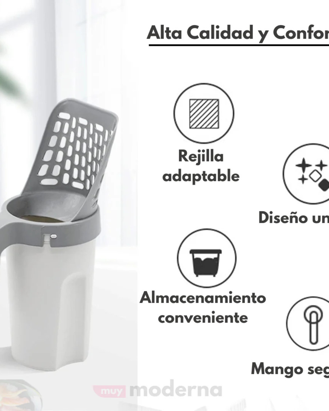 PALA RECOGEDORA DE ARENA PARA GATOS 🐱-RESISTENTE, COMODA Y ANTIODOR
