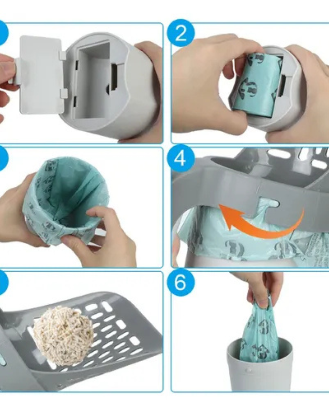 PALA RECOGEDORA DE ARENA PARA GATOS 🐱-RESISTENTE, COMODA Y ANTIODOR