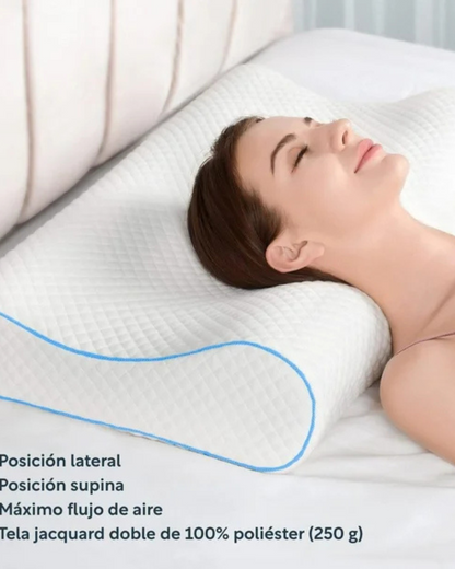 ALMOHADA CERVICAL ORTOPEDICA+ESPUMA DE MEMORIA CON CAPA DE GEL